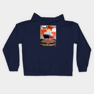 Poster Retro Ship Vintage Cruise Kids Hoodie